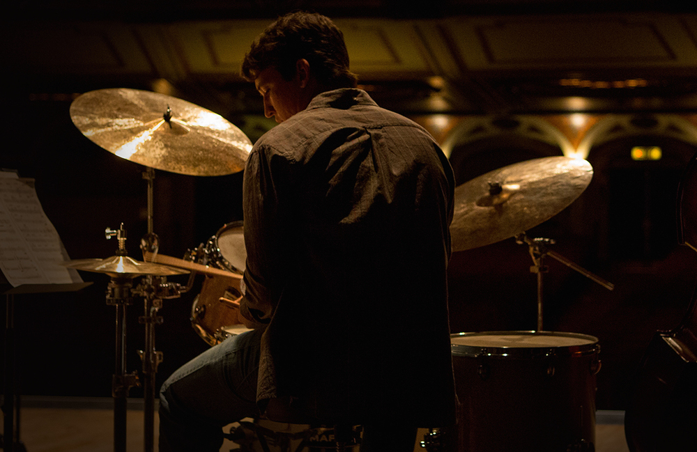 Miles Teller as the ingenue drummer under the thumb of JK Simmons' brutal band leader in  Whiplash. &nbsp;