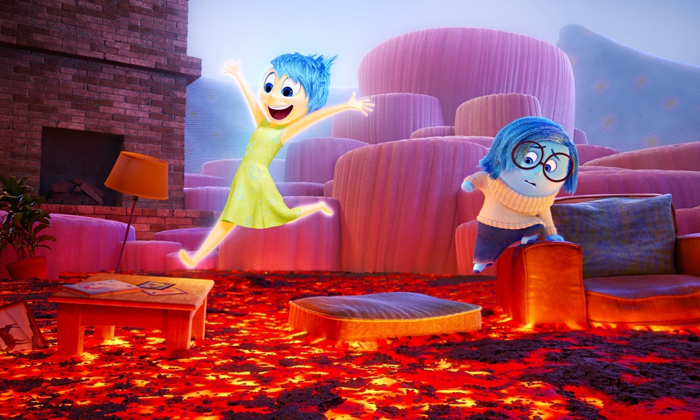 Amy Poehler voices Joy and Phyllis Smith voices Sadness in  Inside Out.